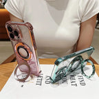 Glitter Wireless Charging Magsafe Ring Stand Case - Caseably