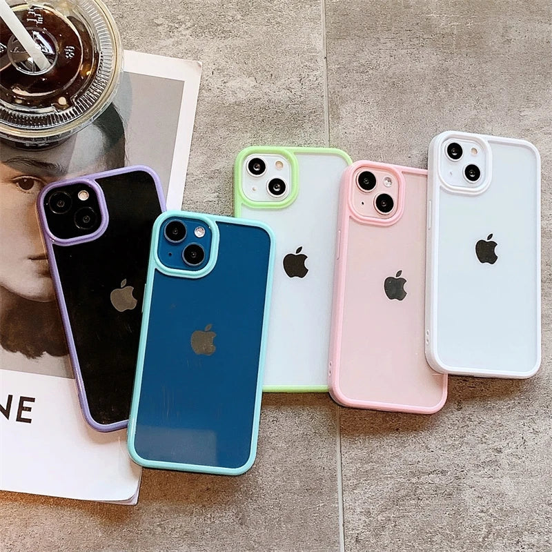 Candy Color Frame Transparent Phone Case - Caseably