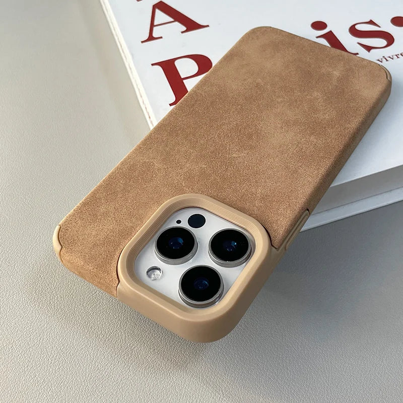 Brown Cortex Matte Leather Phone Case - Caseably