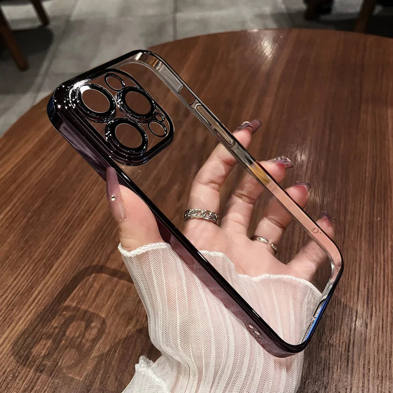 Electroplated Hard PC Clear Phone Case - Caseably