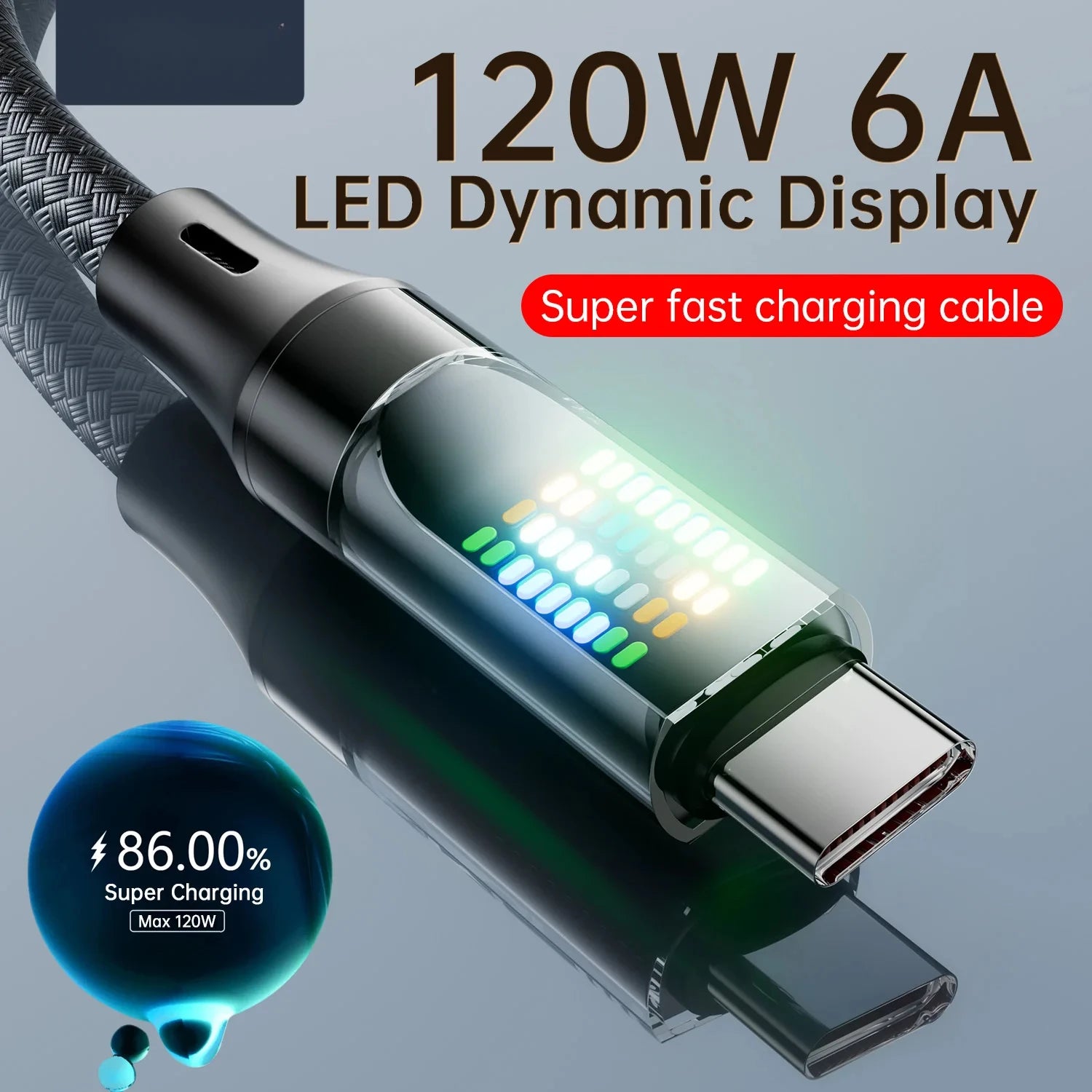 120W Type C Fast Charging Cable - Caseably