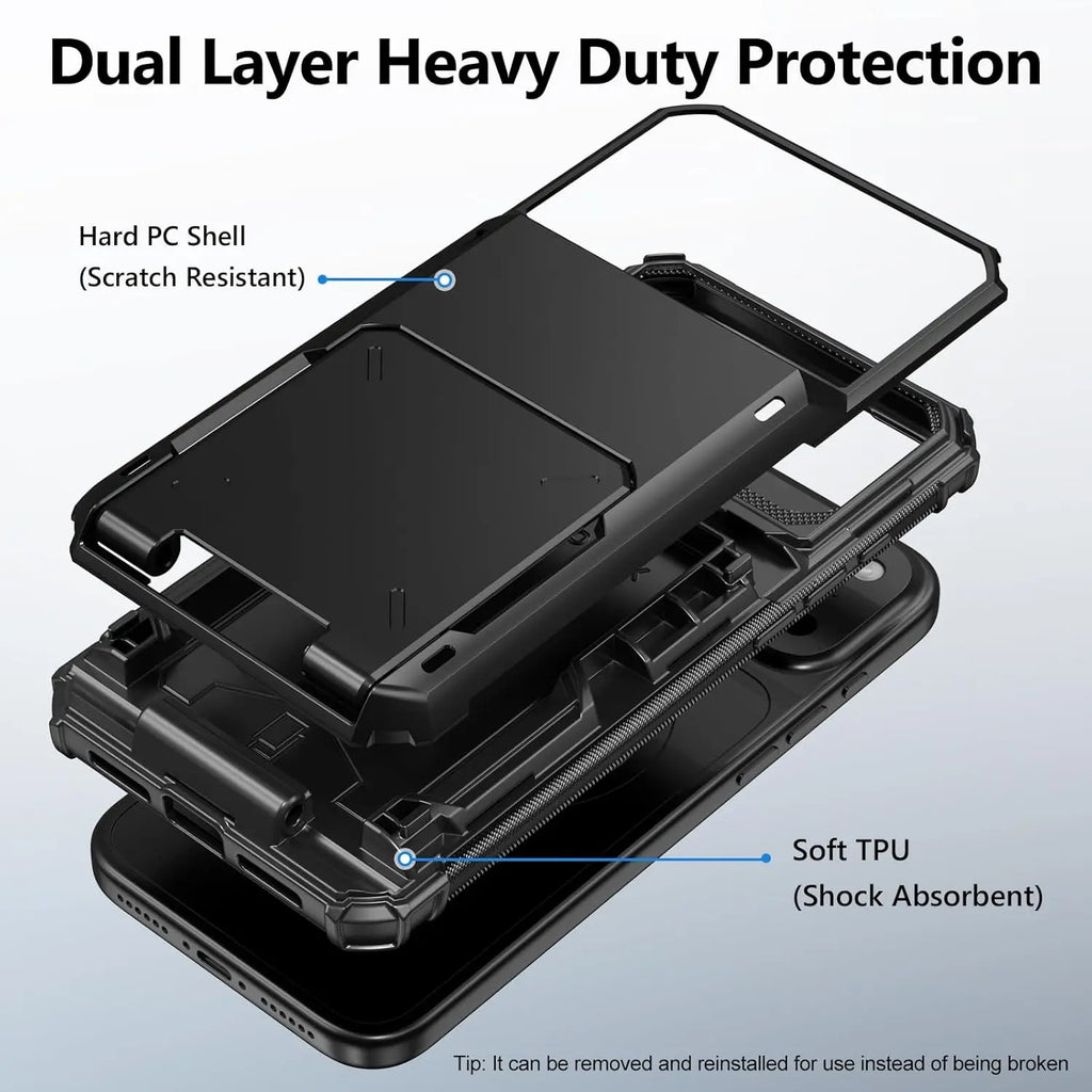Heavy Duty Wallet Hidden Flip Slot Case