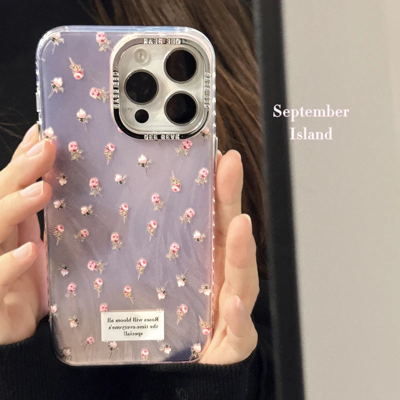 Luxury Pink Flowers Glitter Case - Caseably