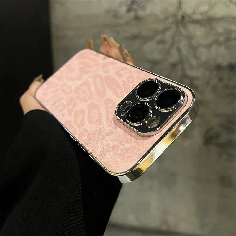 Leopard Print Leather Phone Case - Caseably