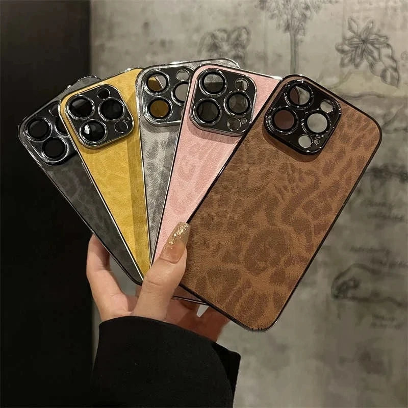 Leopard Print Leather Phone Case - Caseably