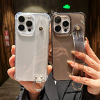 Transparent Glitter Wrist Strap Phone Case - Caseably
