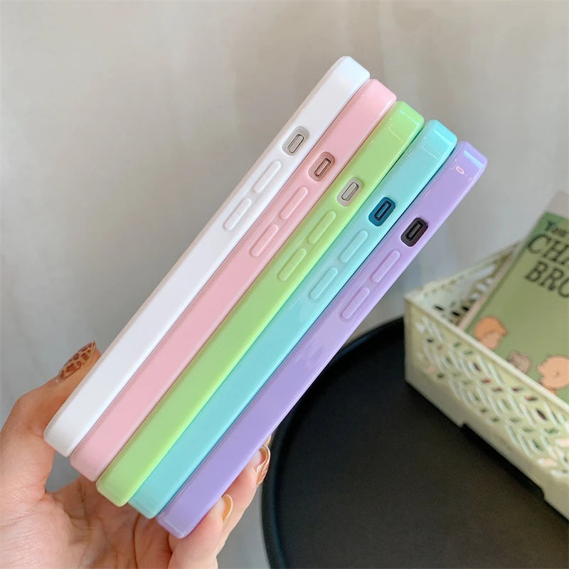 Candy Color Frame Transparent Phone Case - Caseably