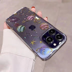 Planet Moon Stars Glitter Clear Case - Caseably