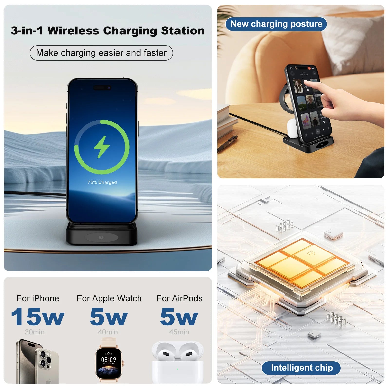 3-in-1 Wireless Charging Station - Caseably