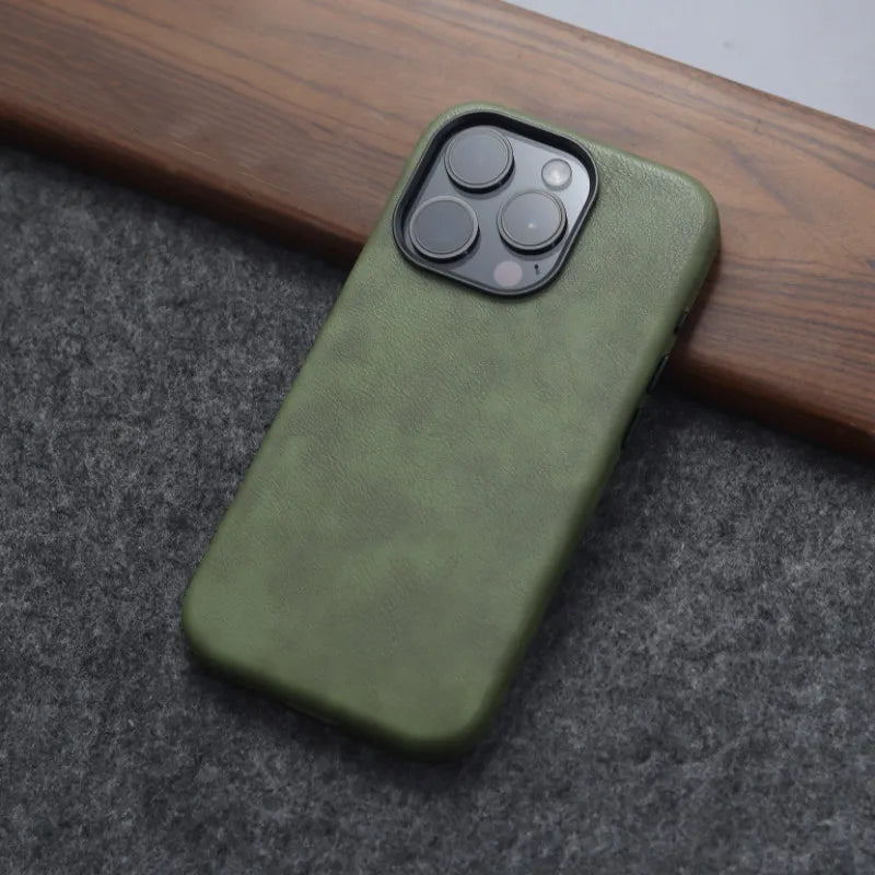 Crazy Horse Leather MagSafe Phone Case - Caseably