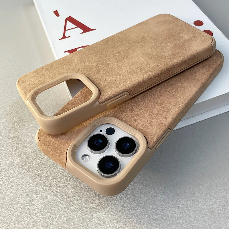 Brown Cortex Matte Leather Phone Case - Caseably