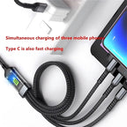 3-in-1 USB 100W 6A Fast Charger Cable