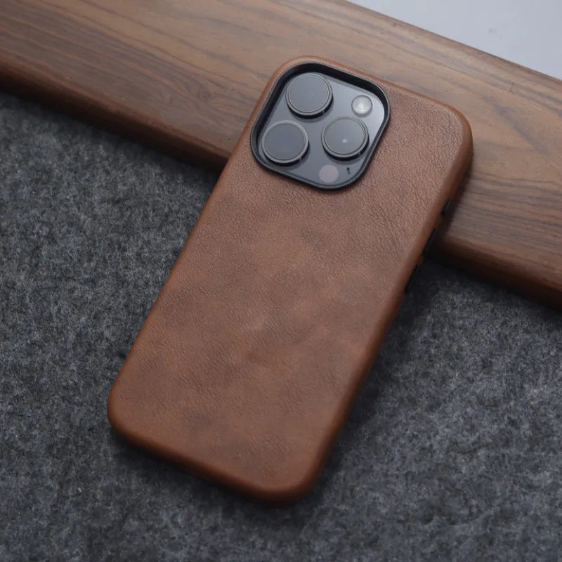Crazy Horse Leather MagSafe Phone Case - Caseably