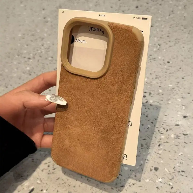 Brown Cortex Matte Leather Phone Case - Caseably