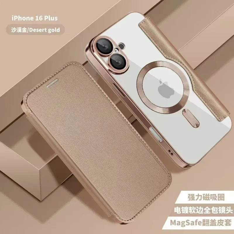Electroplated Flip Leather Case