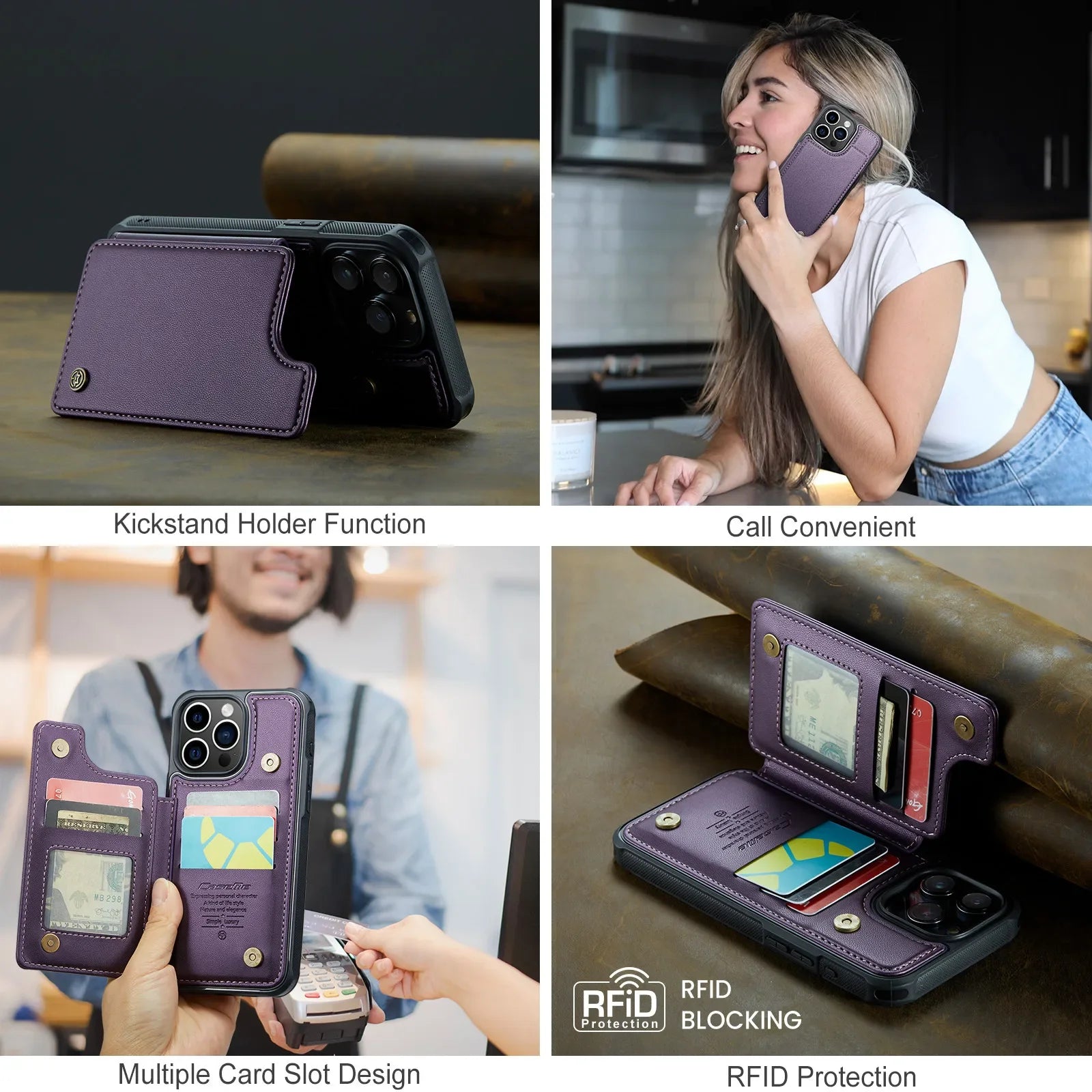 iPhone Wallet Case with Card Holder - Caseably