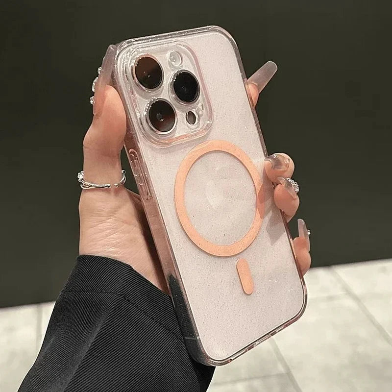 Luxury Glitter Magsafe Transparent Phone Case - Caseably