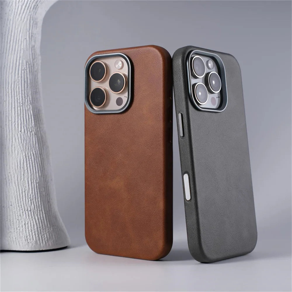 Crazy Horse Leather MagSafe Phone Case - Caseably