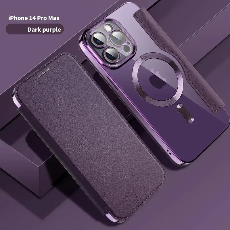 Electroplated Flip Leather Case