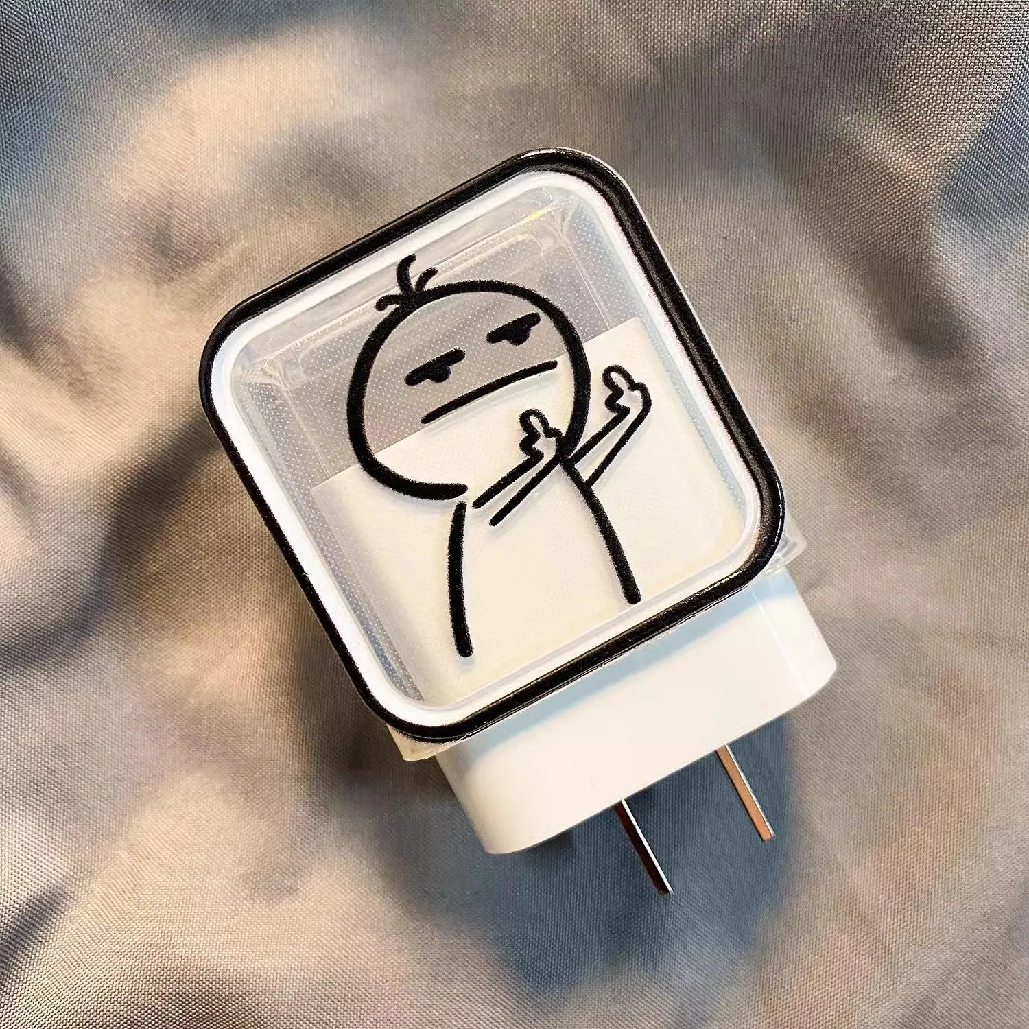 Creative Cute Charger Case Head Cover Cable Protector Wire Winder for IPhone 16 15 14 Pro Max 18/20W Type C Cable Management