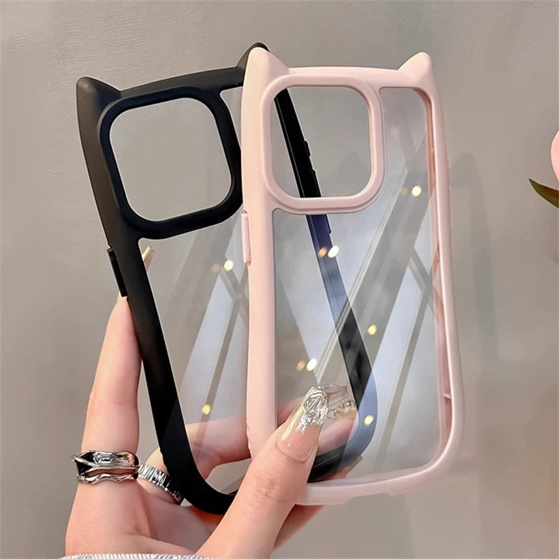 Cute Cartoon Ears Transparent Case - Caseably