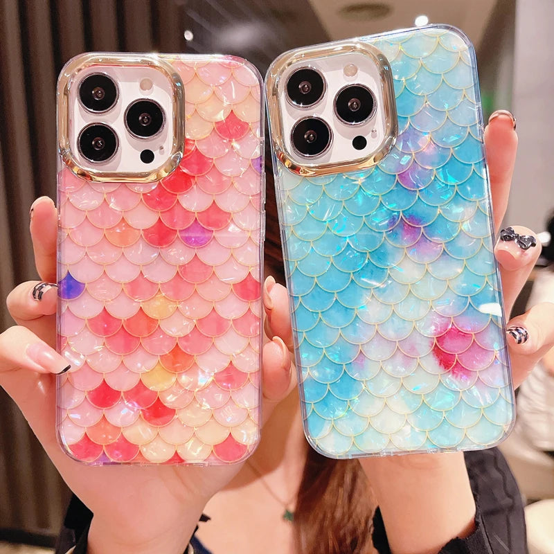 Rainbow Shell Glitter Laser Case - Caseably