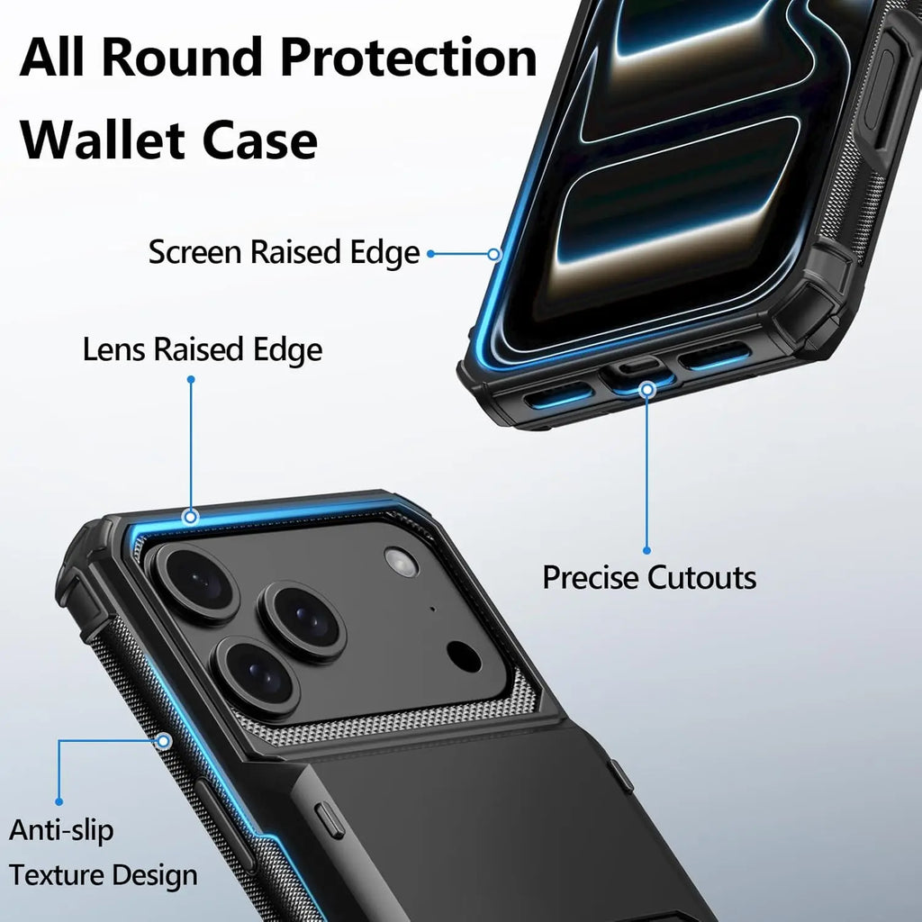 Heavy Duty Wallet Hidden Flip Slot Case
