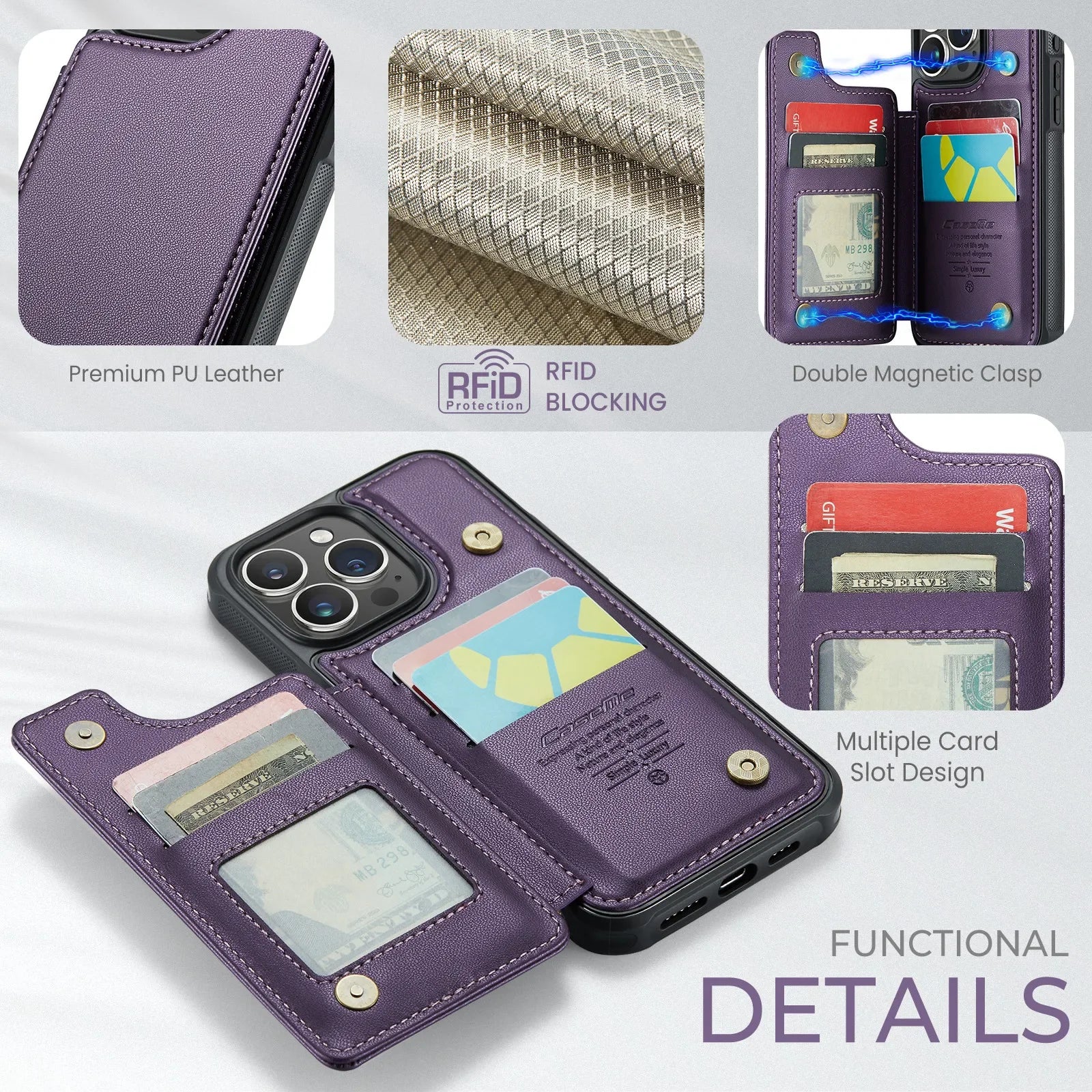 iPhone Wallet Case with Card Holder - Caseably