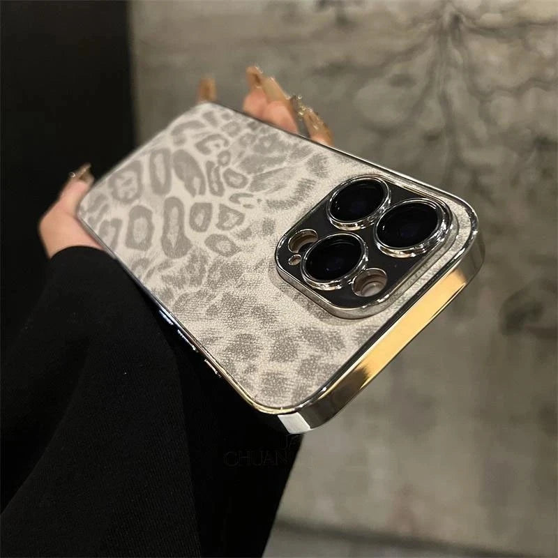Leopard Print Leather Phone Case - Caseably
