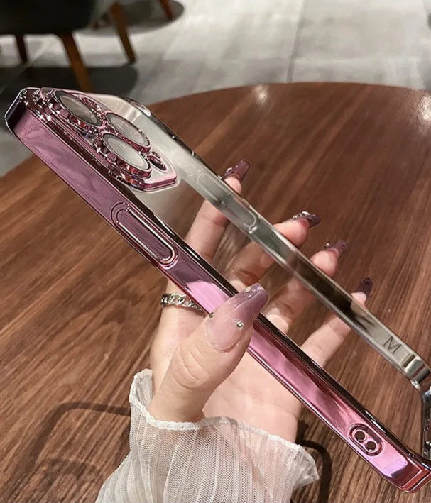 Electroplated Hard PC Clear Phone Case - Caseably