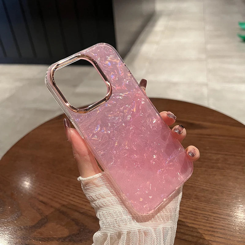 Rainbow Shell Glitter Case For iPhone - Caseably