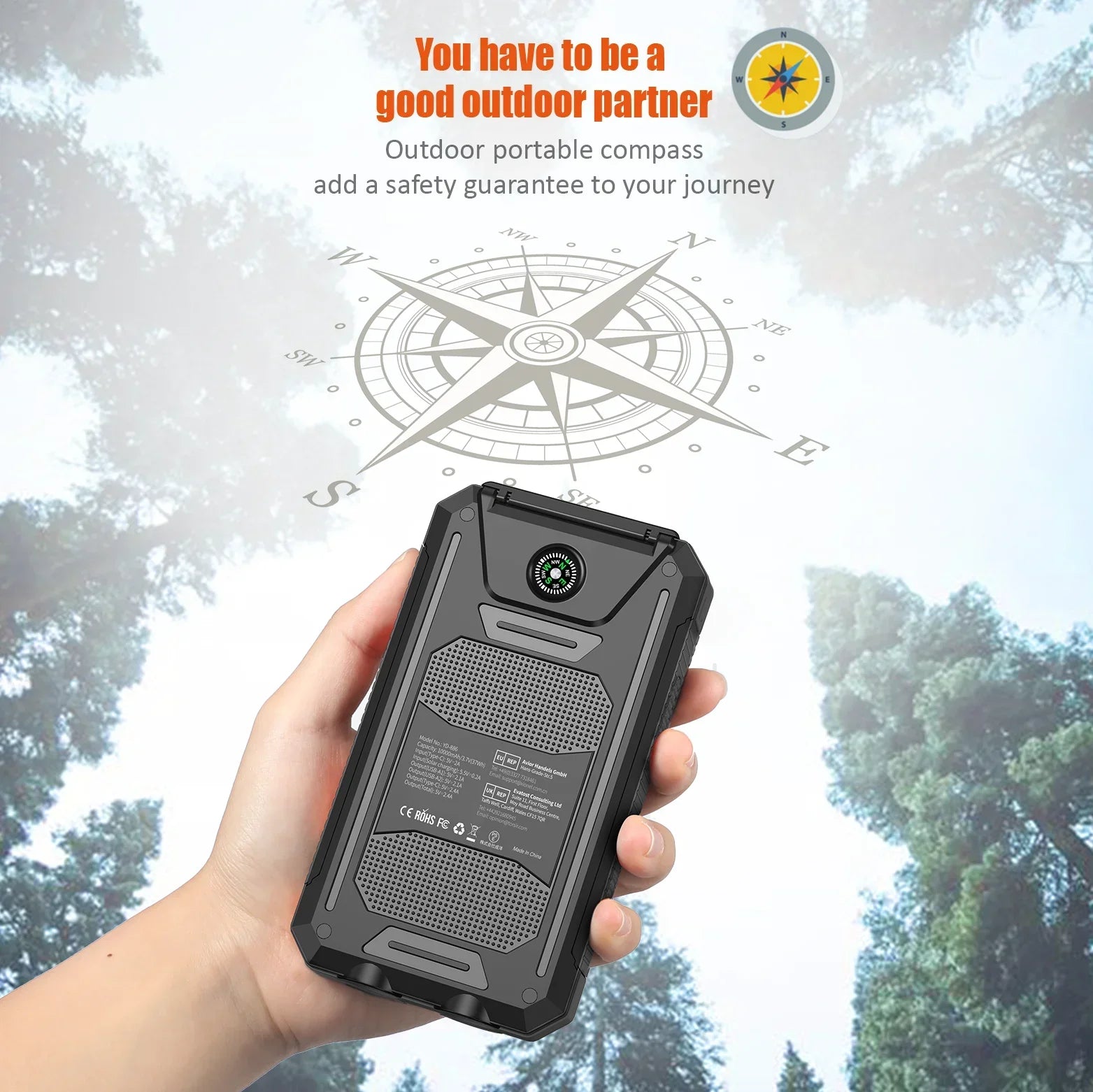 10000mAh Solar Charging Power Bank