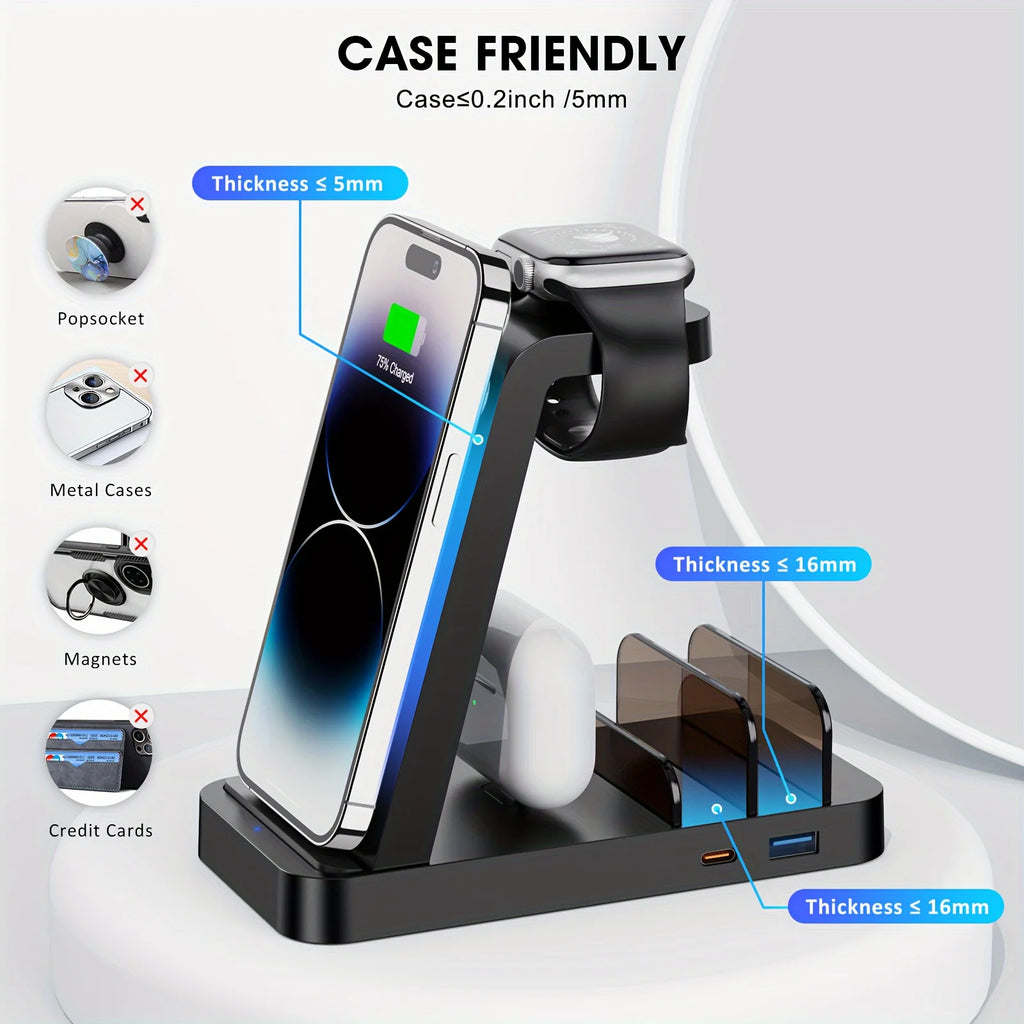 5-in-1 Fast Wireless Charging Station - Caseably