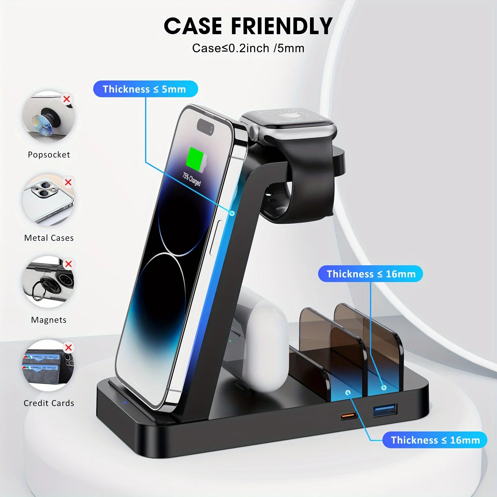 5-in-1 Fast Wireless Charging Station - Caseably