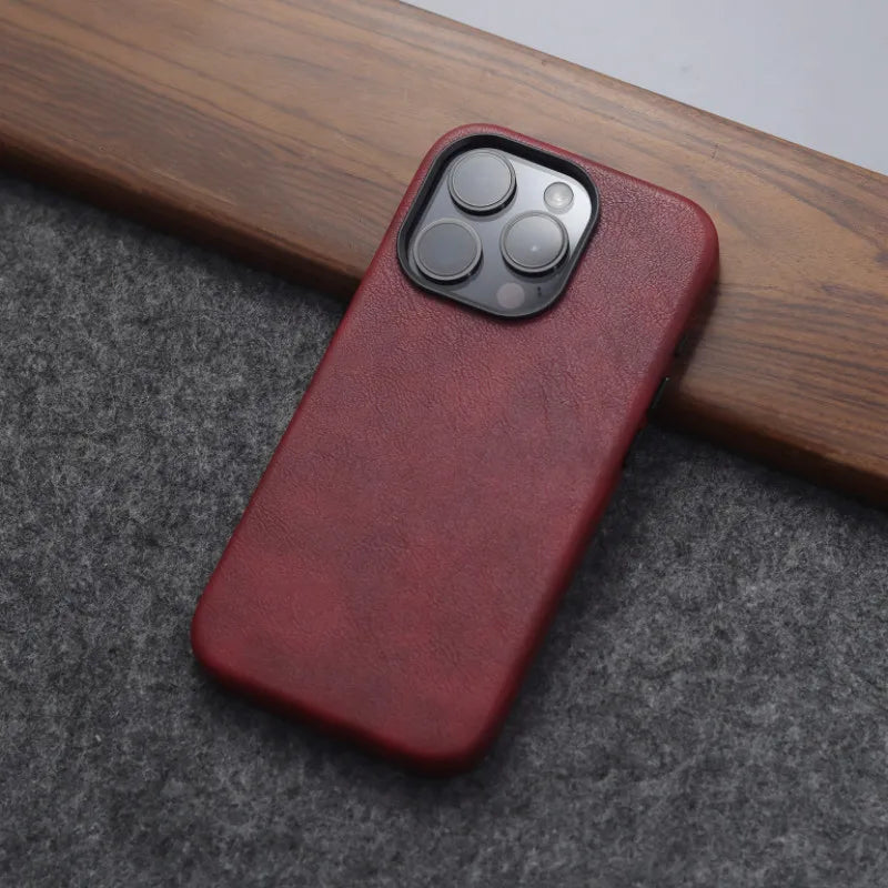 Crazy Horse Leather MagSafe Phone Case - Caseably