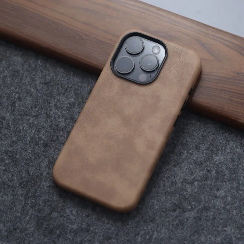 Crazy Horse Leather MagSafe Phone Case - Caseably