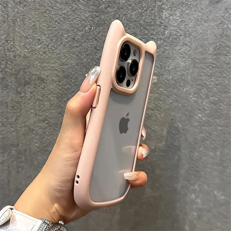 Cute Cartoon Ears Transparent Case - Caseably