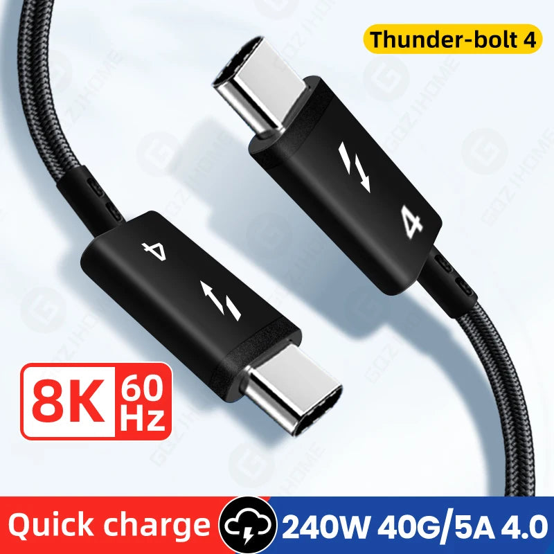 Thunder-Bolt 4 USB C to Type C Cable - Caseably