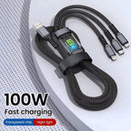 3-in-1 USB 100W 6A Fast Charger Cable